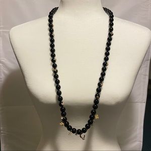 Kate Spade Long Black Beaded Neclace